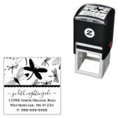 Tampon Auto-encreur Dragonfly Monogrammé Adresse de retour (En situation)