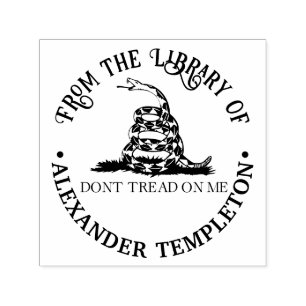 Tampon Auto-encreur Drapeau de Gadsden Ne Marchez pas sur Moi Nom du l