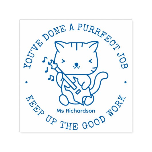 Tampon Auto-encreur Drôle Chat Cute Kitty Parfait Professeur Louer (Design)