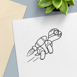 Tampon Auto-encreur Drôle Jetpack Turtle