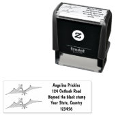 Tampon Auto-encreur Drôle mignon dessin animé de pterodactyle volant o (En situation)