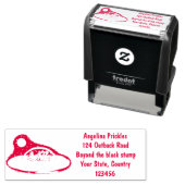 Tampon Auto-encreur Drôle poule dans l'espace dessin animé (En situation)