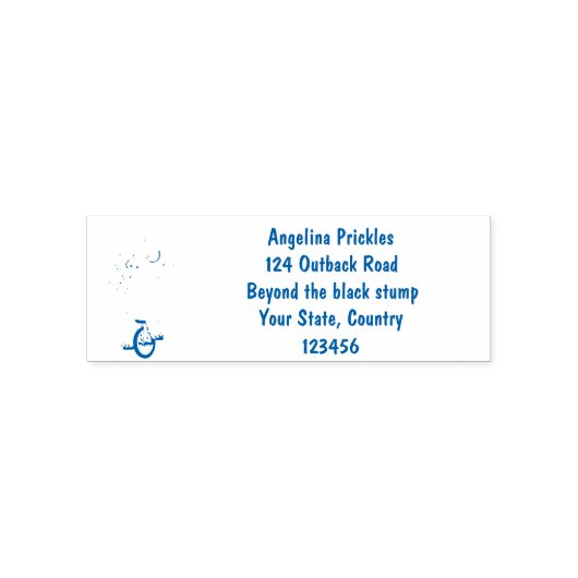 Tampon Auto-encreur Drôle rhinocéros mignon jonglant sur monocycle (Design)