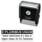 Tampon Auto-encreur E PLURIBUS - Timbre UNUM - Noir/Moyen (En situation)