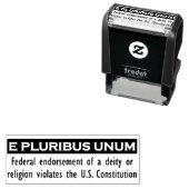 Tampon Auto-encreur E PLURIBUS - Timbre UNUM - noir/petit (En situation)