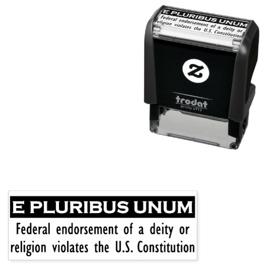 Tampon Auto-encreur E PLURIBUS - Timbre UNUM - noir/petit (En situation)