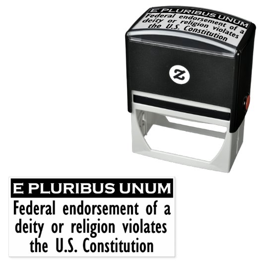 Tampon Auto-encreur E PLURIBUS - Timbre UNUM - Noir/XL (En situation)