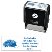 Tampon Auto-encreur Echidna mignonne avec dessin animé d'abeille (En situation)