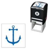 Tampon Auto-encreur Ecran auto-encastrable bleu marine Ancre nautique (En situation)