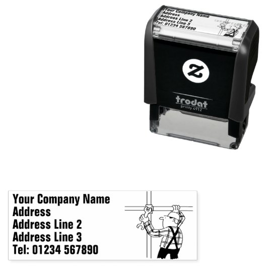 Tampon Auto-encreur Écran et échafaudage, Érection d'échafaudage (En situation)