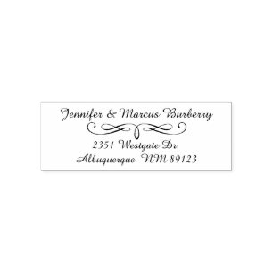 Tampon Auto-encreur Écran Fancy Script Return Adresse Self-Inking Sta