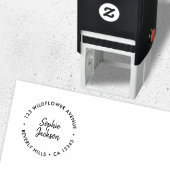 Tampon Auto-encreur Écrite à la main moderne | Adresse de retour arron