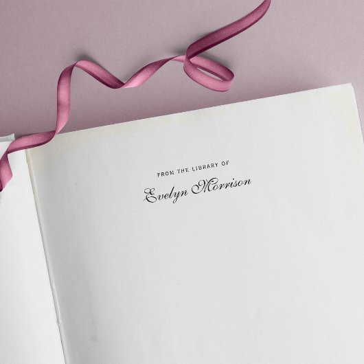 Tampon Auto-encreur Écriture Élégante De La Bibliothèque De