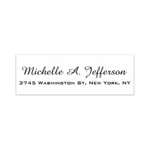 Tampon Auto-encreur Écriture manuscrite classique Blanc tendance créat