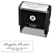 Tampon Auto-encreur Écriture manuscrite simple blanche moderne profess (En situation)