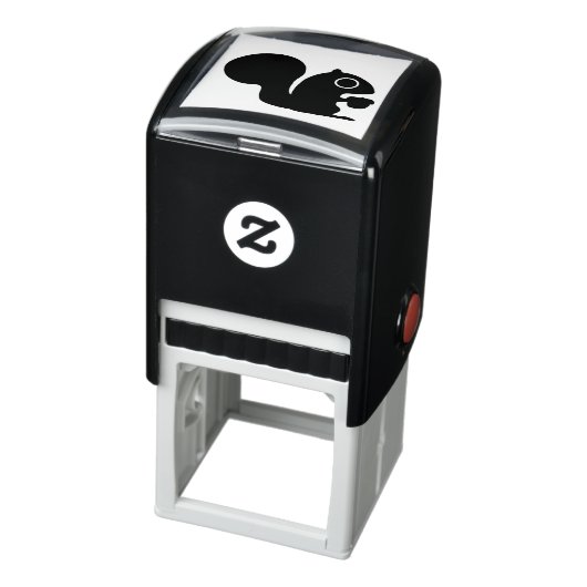 Tampon Auto-encreur Écureuil de bois mignon avec noix (Produit)