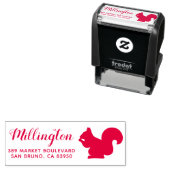 Tampon Auto-encreur Écureuil | Nom et adresse de retour écrits à la ma (En situation)