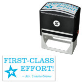Tampon Auto-encreur "EFFORT DE PREMIÈRE CLASSE !" + Nom de l'enseignan (En situation)
