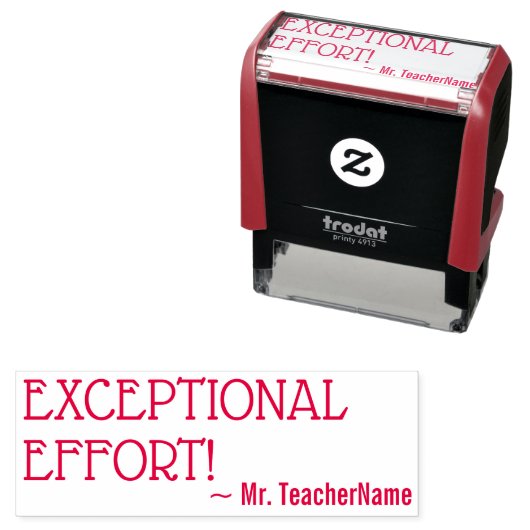 Tampon Auto-encreur "EFFORT EXCEPTIONNEL !" Marquage du tampon en caou (En situation)