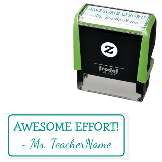 Tampon Auto-encreur "EFFORT INCROYABLE !" + Nom de l'instructeur perso (En situation)