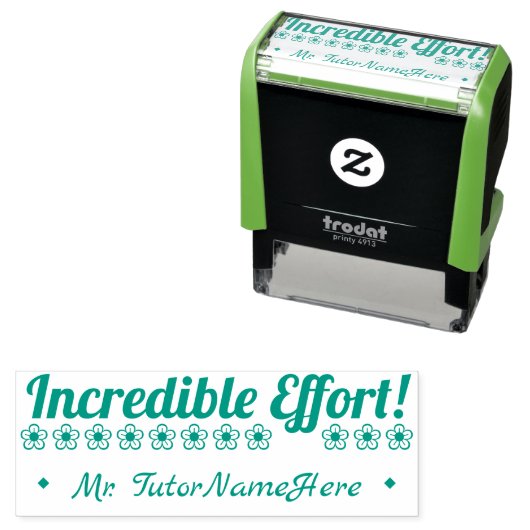 Tampon Auto-encreur "Effort incroyable !" Timbre en caoutchouc (En situation)