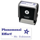 Tampon Auto-encreur "Effort phénoménal !" + Nom Tutor Timbre en caoutc (En situation)