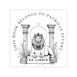 Tampon Auto-encreur Egyptian Sphinx Nom personnalisé Ex Libris Timbre