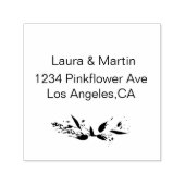 Tampon Auto-encreur Elégance rose aquarelle fleur sauge vert (Design)