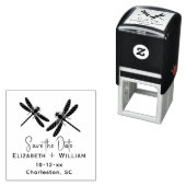 Tampon Auto-encreur Elegant 2 Dragonflies Wedding Couple Save the Date (En situation)