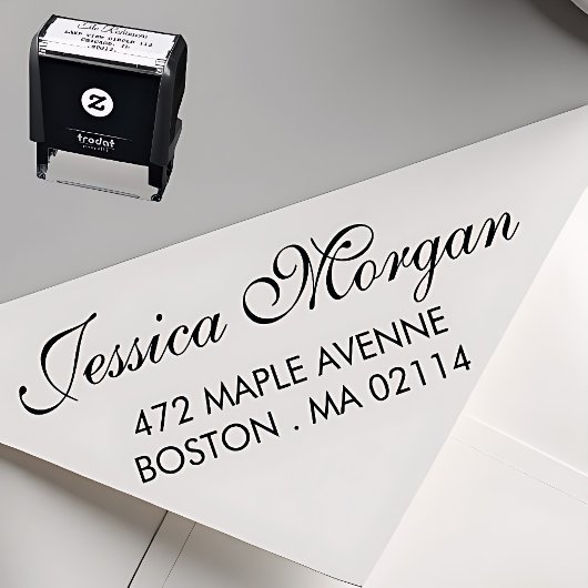 Tampon Auto-encreur Elegant Address Stamp | Script Style