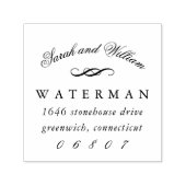 Tampon Auto-encreur Élégant | Adresse de retour (Design)