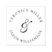 Tampon Auto-encreur Élégant Ampersand Mariage Couple Deux Prénoms (Design)