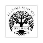Tampon Auto-encreur Elégant Arbre Arrondi Nom personnalisé Ex Libris (Design)