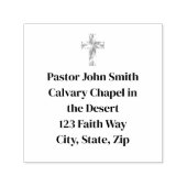 Tampon Auto-encreur Élégant autocollant Cross Church en caoutchouc (Design)