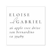 Tampon Auto-encreur Elegant Bohemian Minimalist Mariage Adresse de ret (Design)