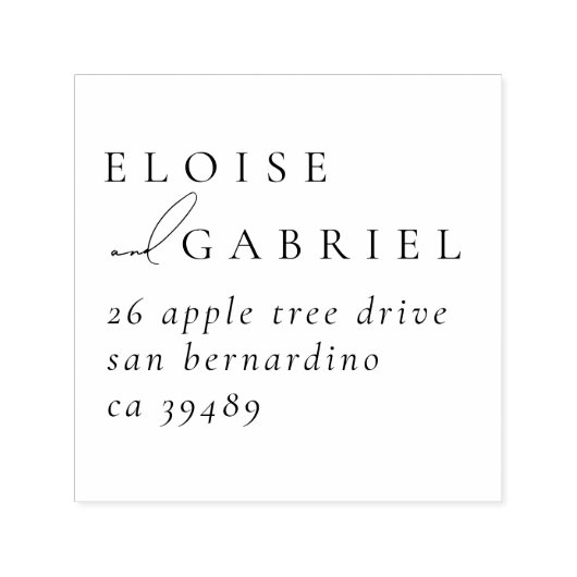 Tampon Auto-encreur Elegant Bohemian Minimalist Mariage Adresse de ret (Design)