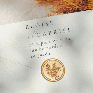 Tampon Auto-encreur Elegant Bohemian Minimalist Mariage Adresse de ret