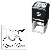 Tampon Auto-encreur Élégant cheval en couleur noire (En situation)