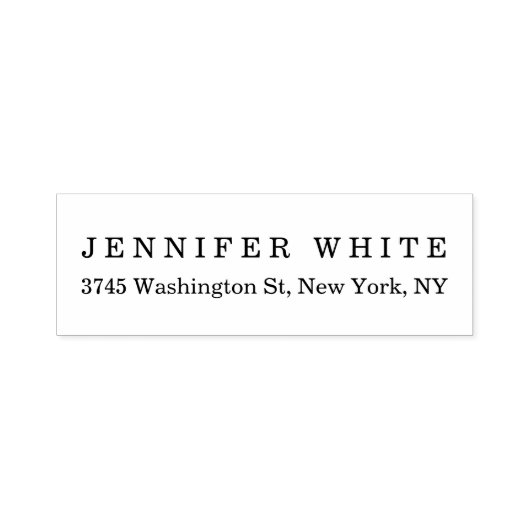 Tampon Auto-encreur Élégant classique noir blanc minimaliste (Design)