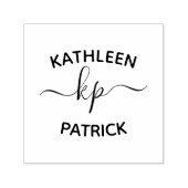 Tampon Auto-encreur Élégant Couples Nom Initiales Mariage (Design)