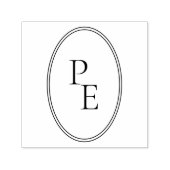 Tampon Auto-encreur Elégant Emblème Double Oval Luxe Moderne Monogramm (Design)