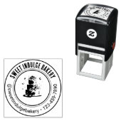 Tampon Auto-encreur Élégant logo personnalisé Nom boulangerie (En situation)