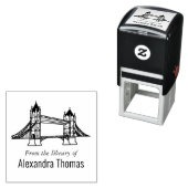 Tampon Auto-encreur Élégant London Bridge Library Nom du livre (En situation)
