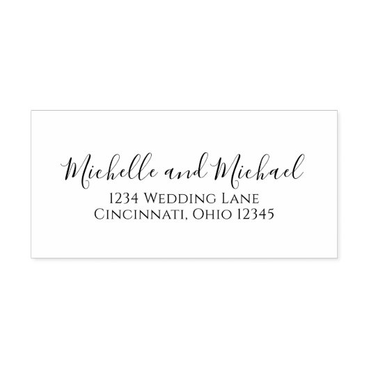 Tampon Auto-encreur Élégant Mariage d'adresse de retour simple et élég (Design)