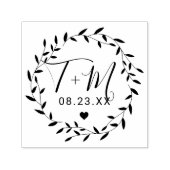 Tampon Auto-encreur Élégant Mariage de couronnes florales (Design)