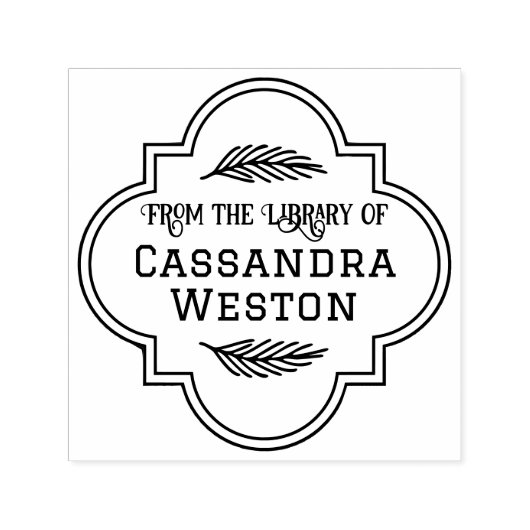 Tampon Auto-encreur Élégant Maroc Quatrefoil Frame Library Livre Nm (Design)