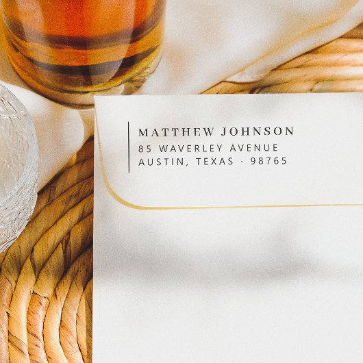 Tampon Auto-encreur Élégant Minimal Gauche alignée Adresse de retour