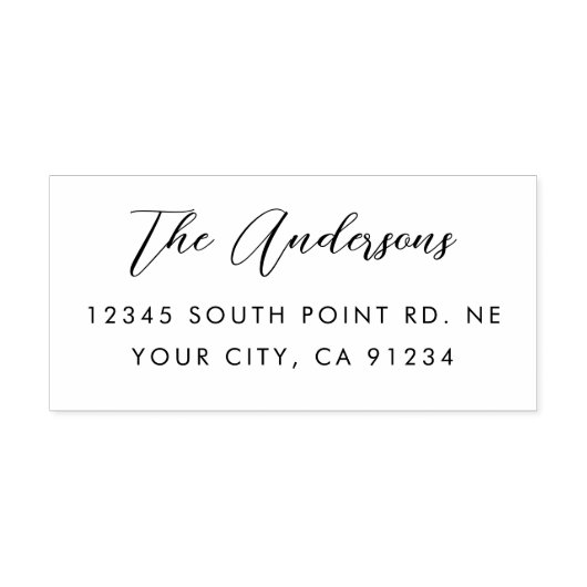 Tampon Auto-encreur Élégant Moderne Calligraphie Adresse de retour (Design)