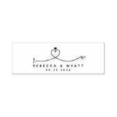 Tampon Auto-encreur Elegant Monogram Heart Couple Initials Wedding (Design)