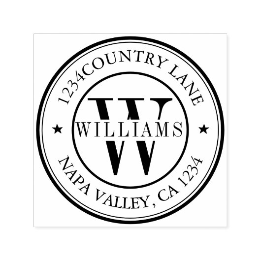 Tampon Auto-encreur Élégant Monogramme Adresse de retour Self-ink (Design)